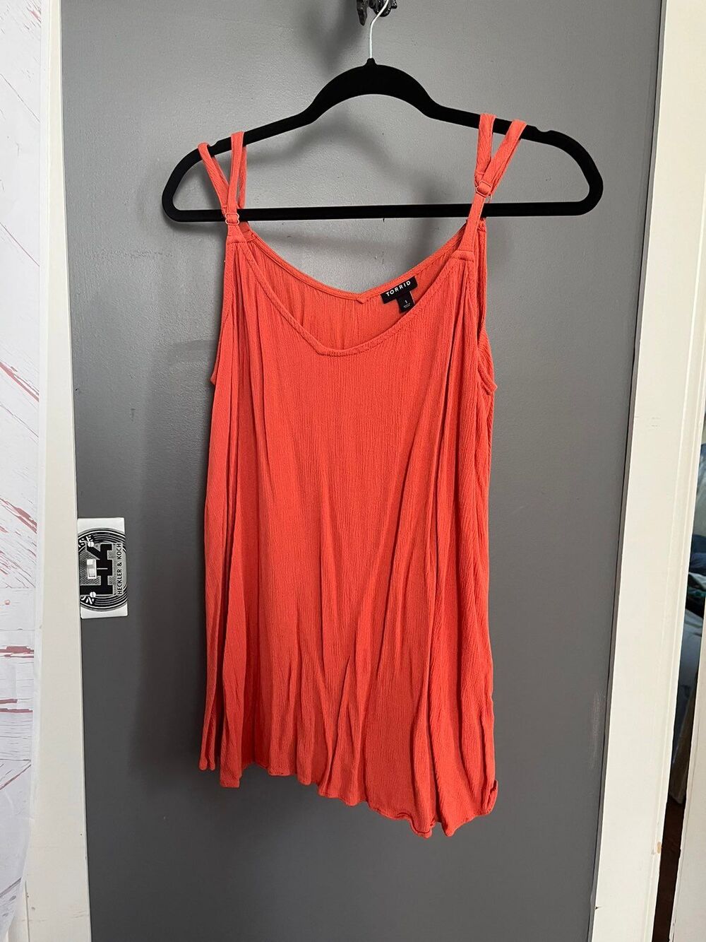 Torrid size 1 tank top solid orange crepe flowy